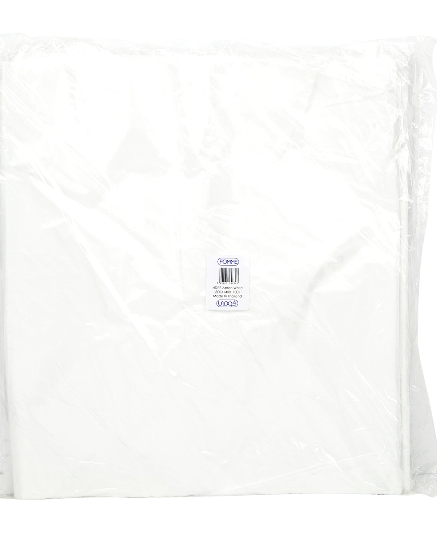 مريلة فوم HDPE بيضاء مقاس 800 × 1400، 100 قطعة