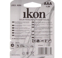 Ikon Alkaline AAA Battery IKLR03BP4, Pack of 4Pc