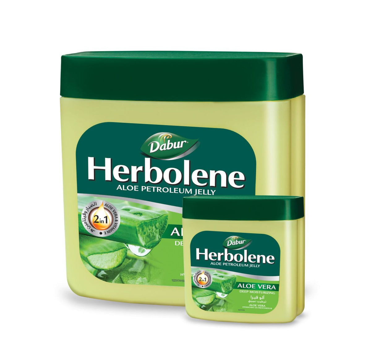 Dabur Herbolene Aloe Petroleum Jelly Enriched with Aloe Vera and Vitamin E 425 ml + 115 ml