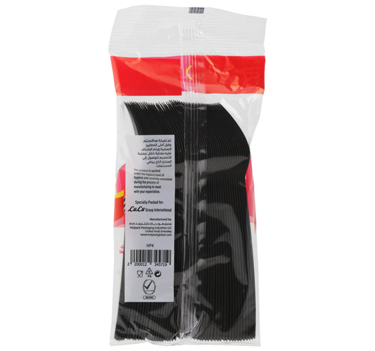 Home Mate Plastic Black Fork HP4 50 pcs