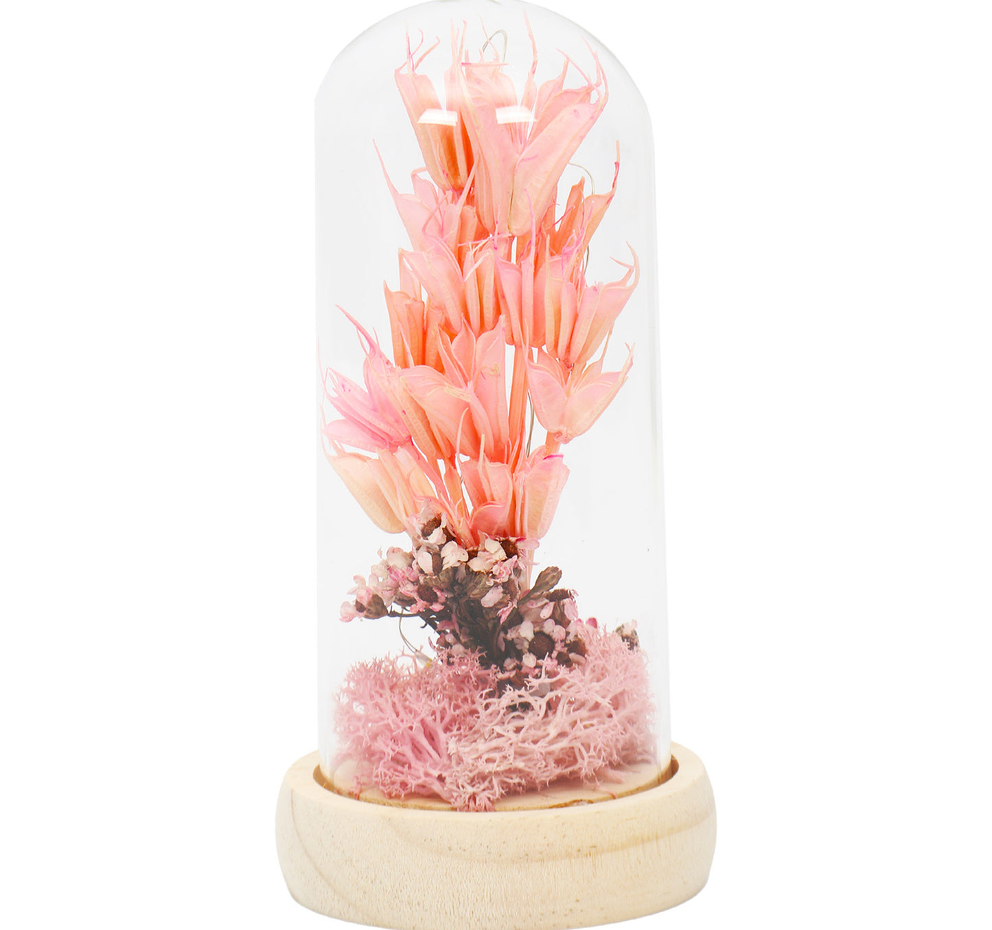 Maple Leaf Home Plastic Dry Flower In Glass Decor 1199-6