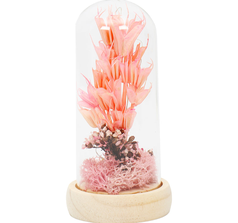 Maple Leaf Home Plastic Dry Flower In Glass Decor 1199-6