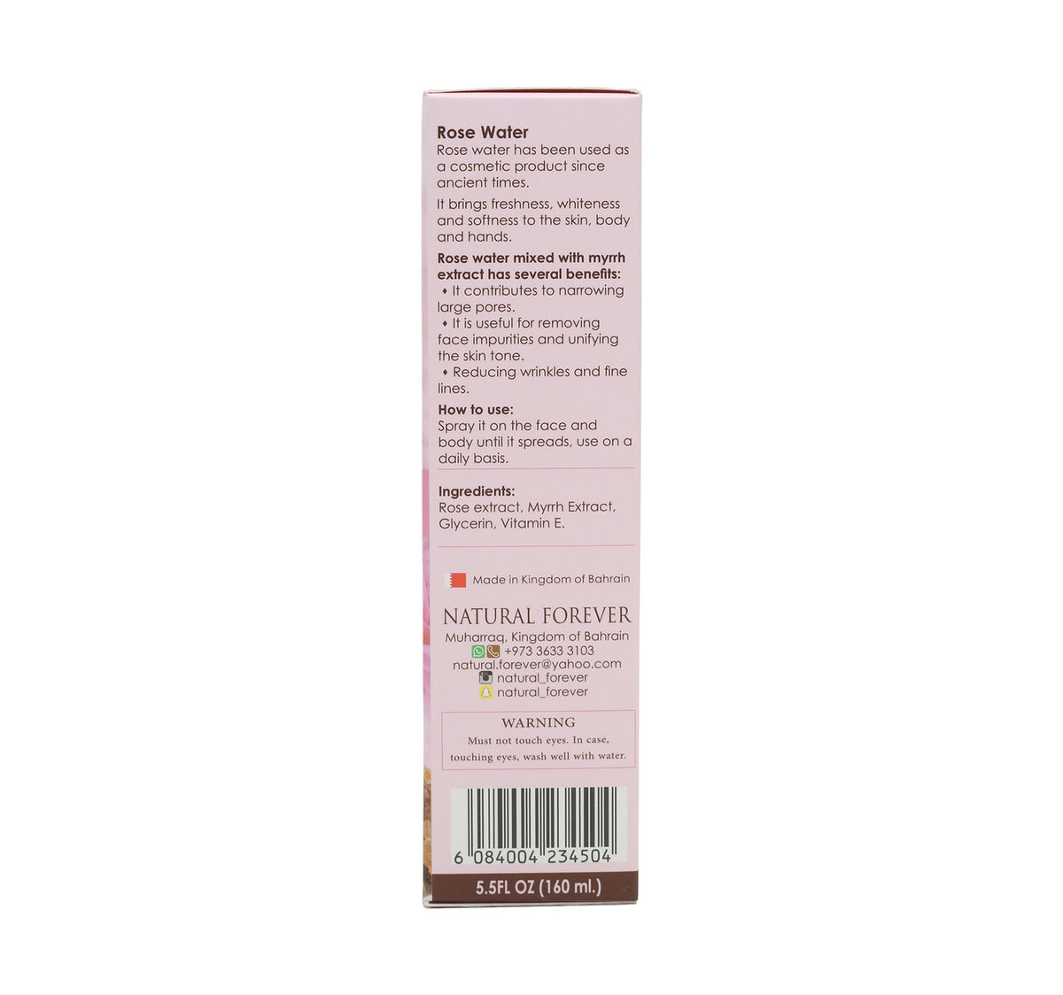 Natural Forever Facial Cleanser Rose Water With Myrrh 160 ml