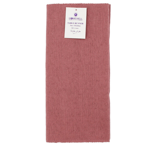 Homewell Cotton Ribbed Table Runne, 33 x 120 cm, Purple