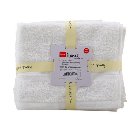 Home Collection Hand Towel 40 x 70cm 3pcs 400GSM Assorted Colors