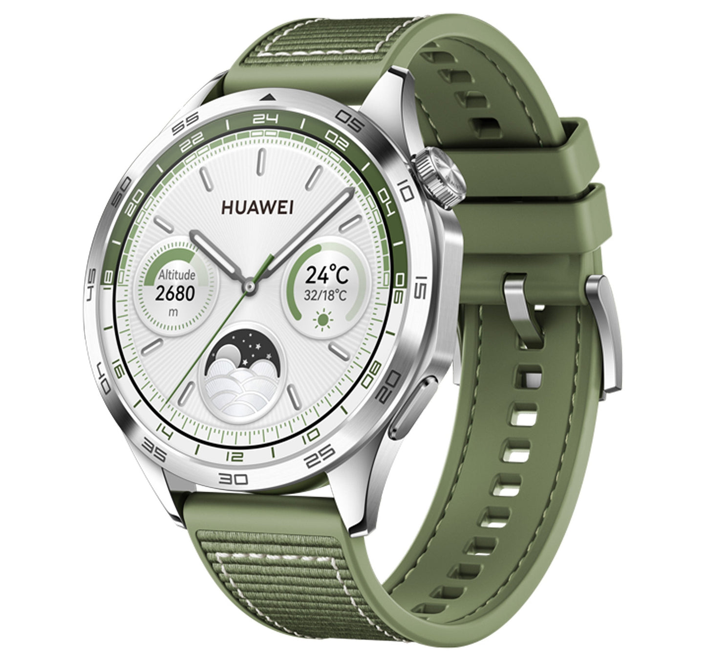Huawei Smartwatch GT 4, 46 mm, Green Composite Braid Strap, Phoinix-B19W Sultan Center