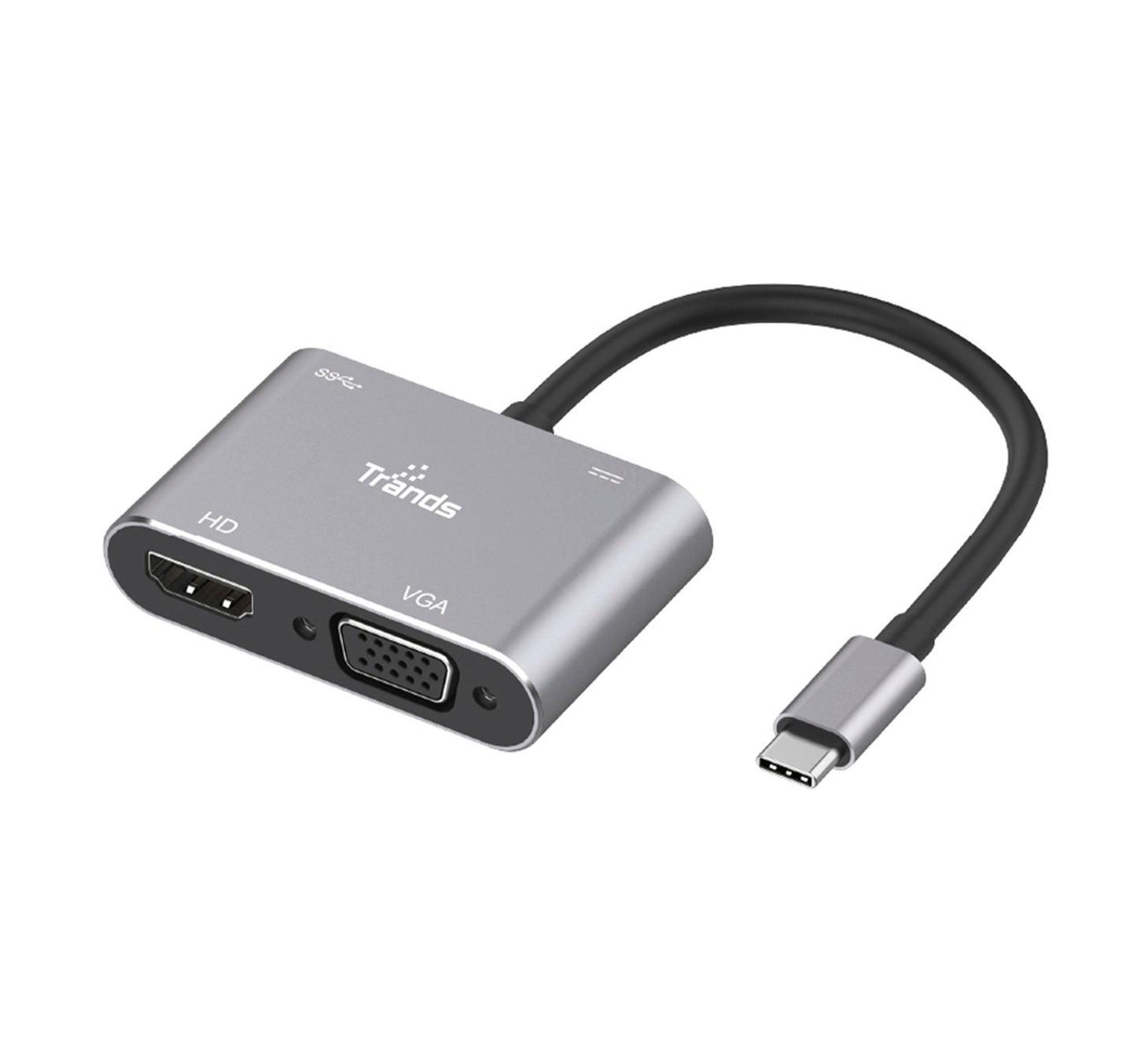 Trands Type-C to HDMI VGA USB3.0 Adaptor with PD Charge TR-CA5857 Lulu Hypermarket