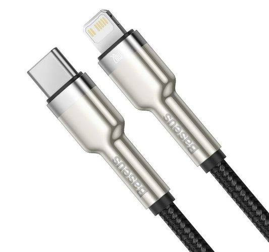 Baseus Metal Type C to Lightning Data Cable, 20 W, 2 m, Black, CATLJK-B01