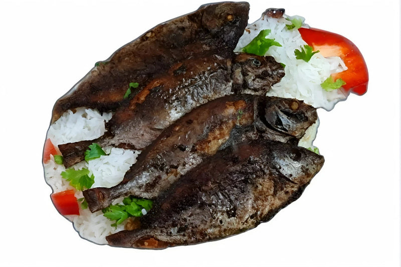 Fried Safi Fish with white Sheelani rice Al Lulu Kitchen