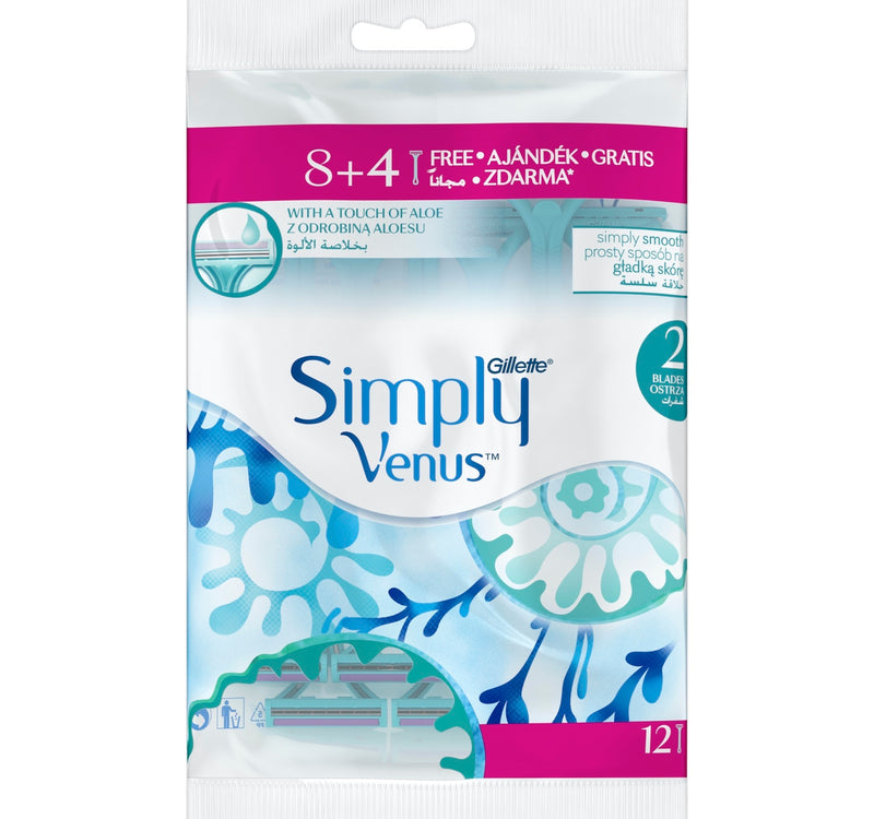 Gillette Simply Venus 2 Disposable Razor 8+4