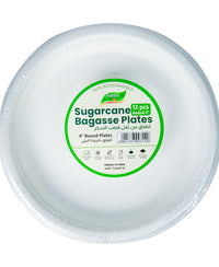 Faani Sugarcane Bagasse Round Plates 9" 12 pcs