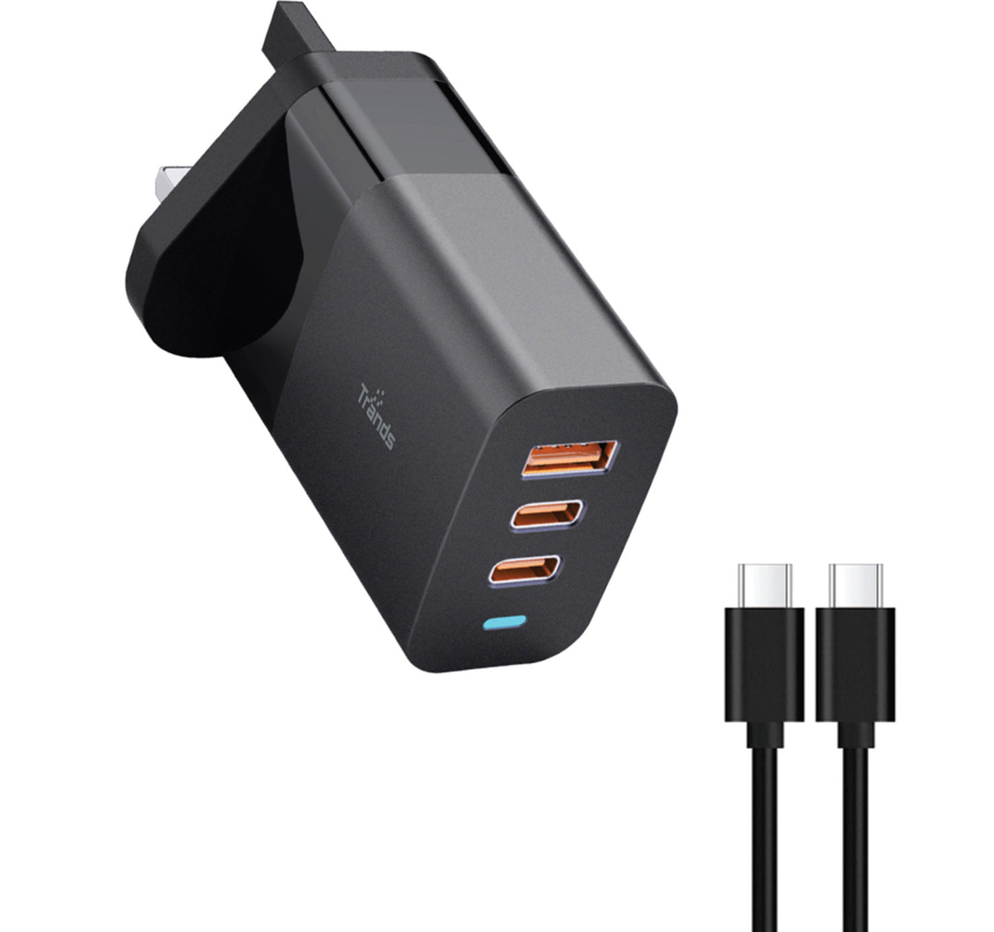 Trands 65W GaNFast Charger, Black, TR-AD9386 Lulu Hypermarket