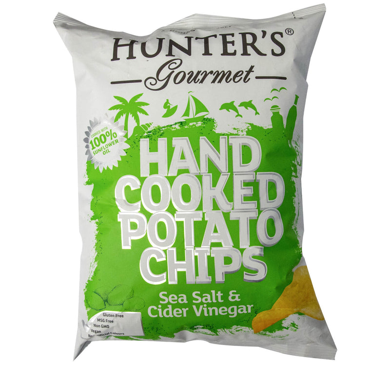 Hunter's Gourmet Hand Cooked Potato Chips With Sea Salt & Cider Vinegar Flavor 125 g