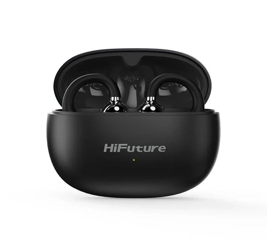Hifuture FlexClip Open-Ear True Wireless Earbuds, Black