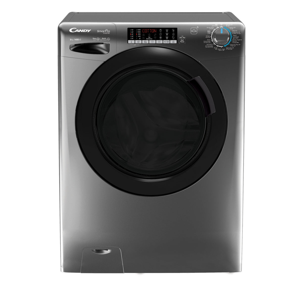 Candy Front Load Washing Machine, 8 kg, 1400 RPM, Anthracite, CSO486TWMBR6-19