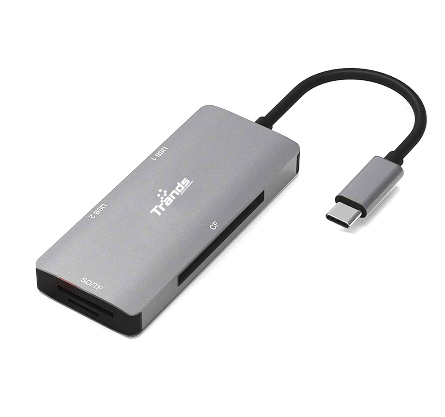 Trands USB-C Adapter with Dual USB 3.0 Ports SD TF CF Card Reader TR-CR3539 Lulu Hypermarket