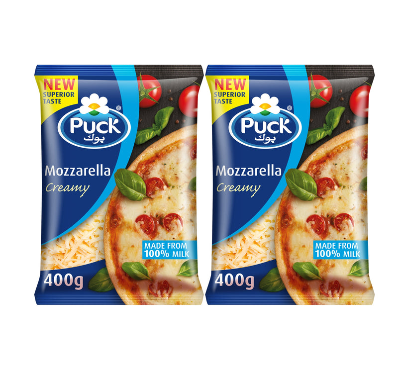 Puck Creamy Mozzarella Shredded Cheese Value Pack 2 x 180 g Lulu Hypermarket