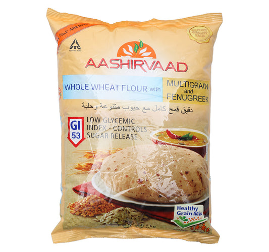 Aashirvaad Whole Wheat Flour LGI With Fenugreek 2 kg Lulu Hypermarket
