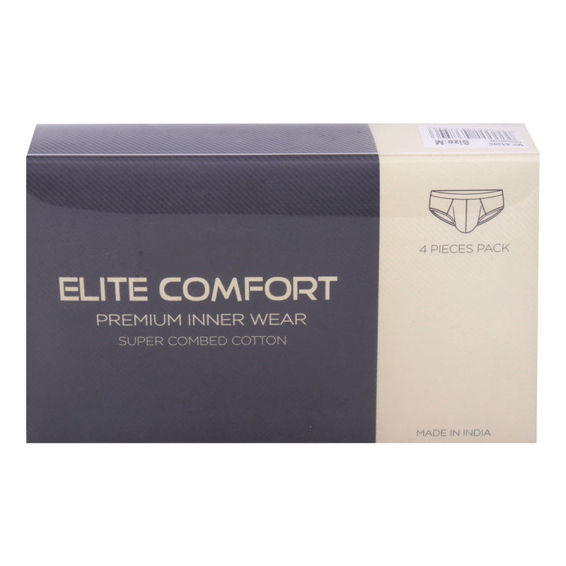 Elite Comfort Combed Cotton Men's Brief, M, 4 pcs, White, MK8330W