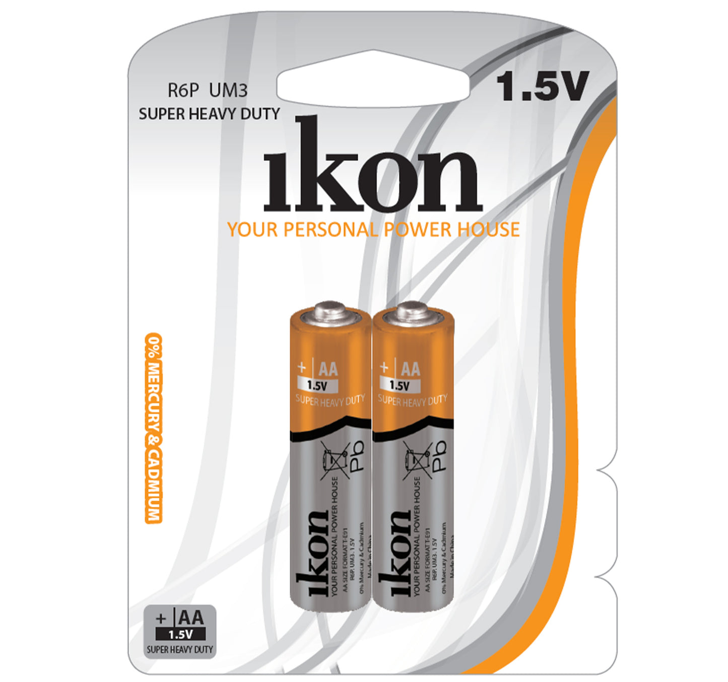 بطارية AA فائقة التحمل من Ikon R6PBP2B، عبوة من قطعتين