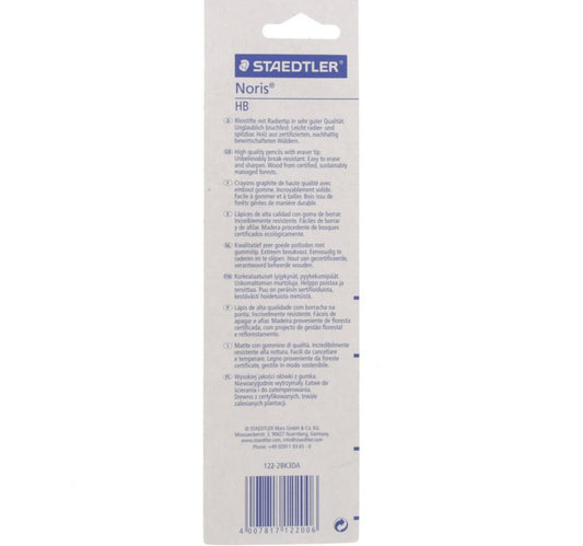 Staedtler Noris HB2 Pencil 122-2BK3DA 3Piece