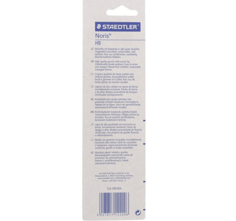 Staedtler Noris HB2 Pencil 122-2BK3DA 3Piece