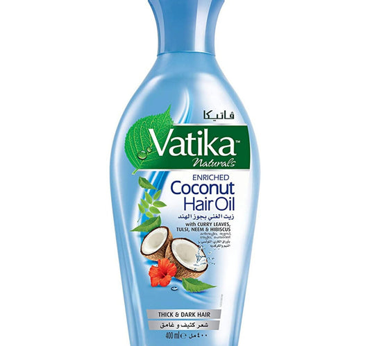 Vatika Naturals Enriched Coconut Hair Oil With Curry Leaves Tulsi Neem & Hibiscus For Thick & Dark Hair 400 ml