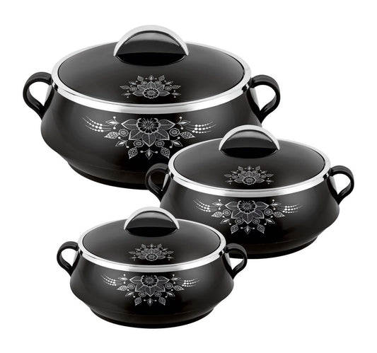 Cello Matiz Plastic Hotpot Set, 3 Pcs, 600 ml + 1100 ml + 1700 ml, Assorted Color, 611170