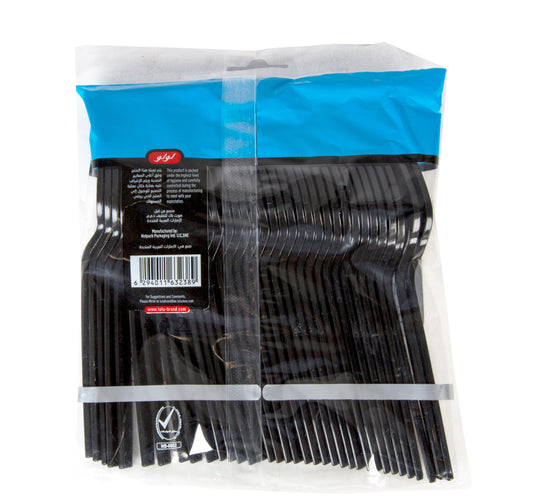 LuLu Plastic Fork Black 36 pcs