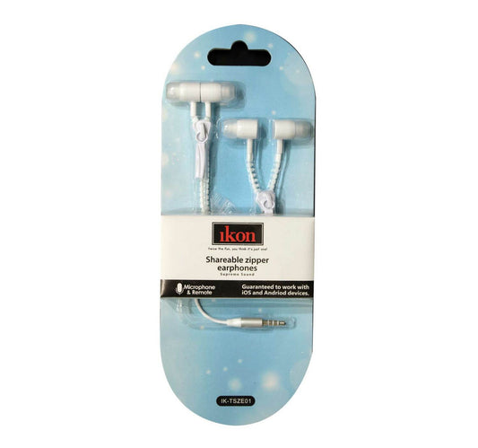 Ikon shareable Zipper Earphone IKTSZE01