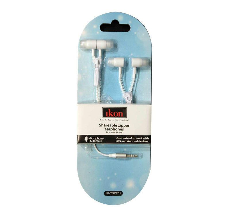 Ikon shareable Zipper Earphone IKTSZE01