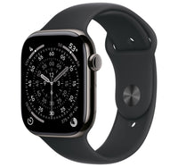 Apple Watch Series 11 GPS + Cellular Smartwatch, 46 mm Slate Titanium Case with Black Sport Band (M/L), MFD24AF/A