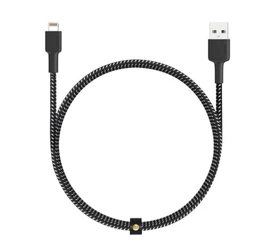 Aukey CB-BAL4 Braided Nylon MFI Lightning Cable - 2 meter(AKY-CB-BAL4-LGT-2M-BLK) Lulu Hypermarket