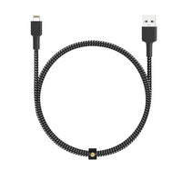 Aukey CB-BAL4 Braided Nylon MFI Lightning Cable - 2 meter(AKY-CB-BAL4-LGT-2M-BLK) Lulu Hypermarket