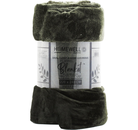 Homewell Flannel Blanket, 220 x 240 cm, Assorted