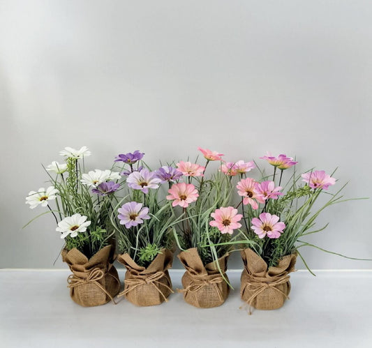 Maple Leaf Artificial Chrysanthemum Flower Jute Pink Per Pc