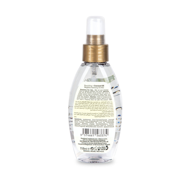 Ogx Weightless Hydrating Nourishing Coconut Oil Mist 118 ml