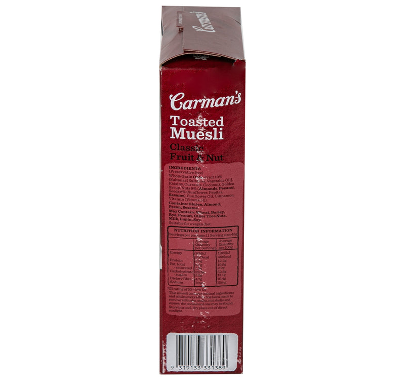 Carma's Classic Fruit & Nut Muesli 500 g