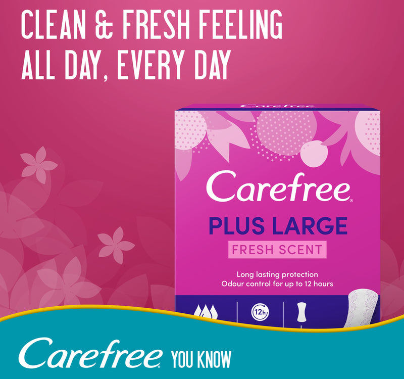Carefree Panty Liners Plus Large Fresh Scent 48 pcs