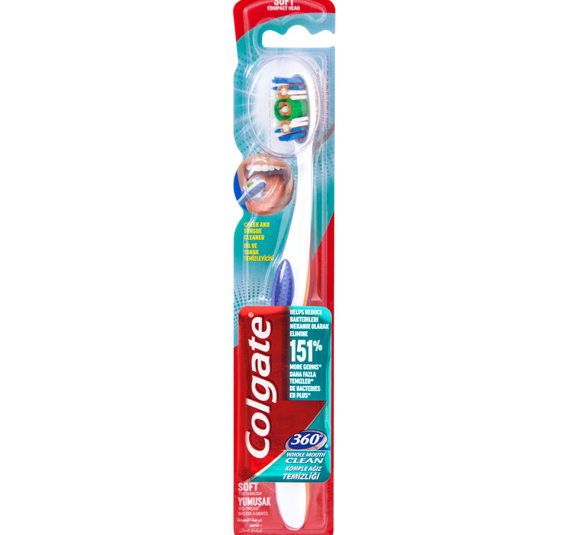 Colgate 360 Whole Mouth Clean Soft Toothbrush Assorted Colour 1 pc