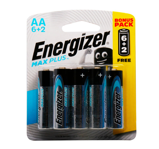 Energizer Max Plus AA Alkaline Battery 6+2
