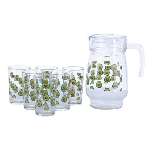 Home Printed Jug and Glass Set, 7 pcs, WST0071
