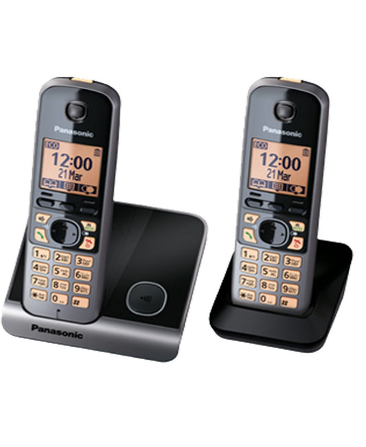 هاتف باناسونيك اللاسلكي باللون الأسود KX-TG6712BXB