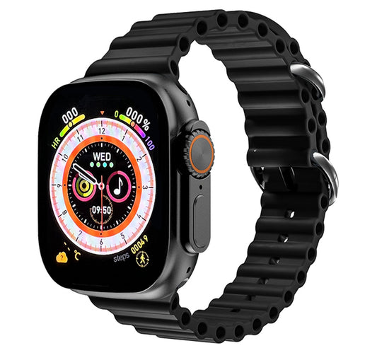 Totu Ultra GS8 2.05 inches Smartwatch, Black Lulu Hypermarket