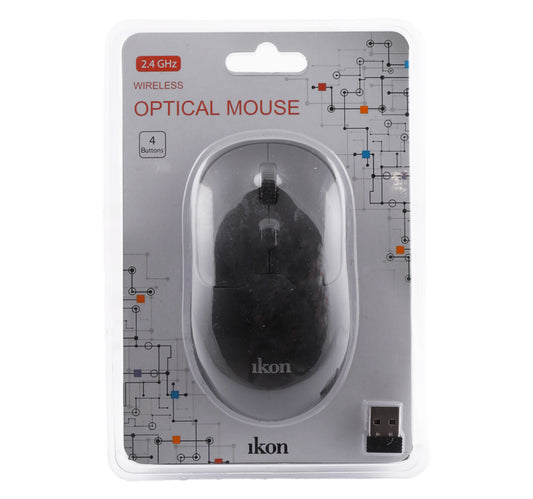 Ikon Wireless Mouse, Black, IK-WM301