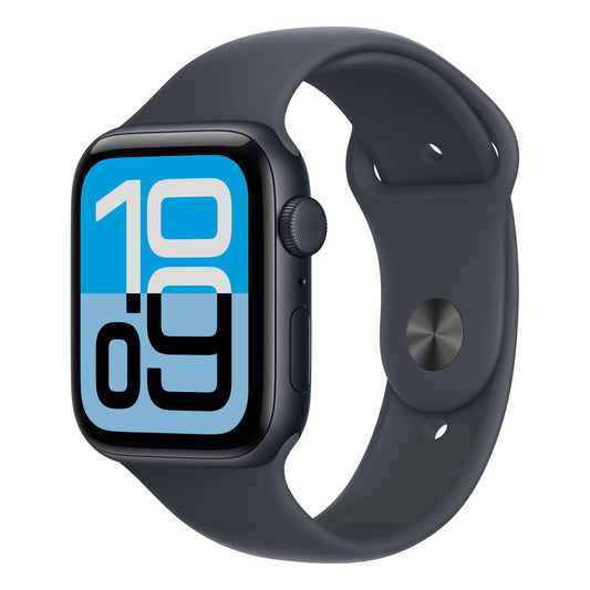 Apple Watch SE 3 GPS + Cellular Smartwatch, 44 mm Midnight Aluminium Case with Midnight Sport Band(S/M), MEPH4AF/A