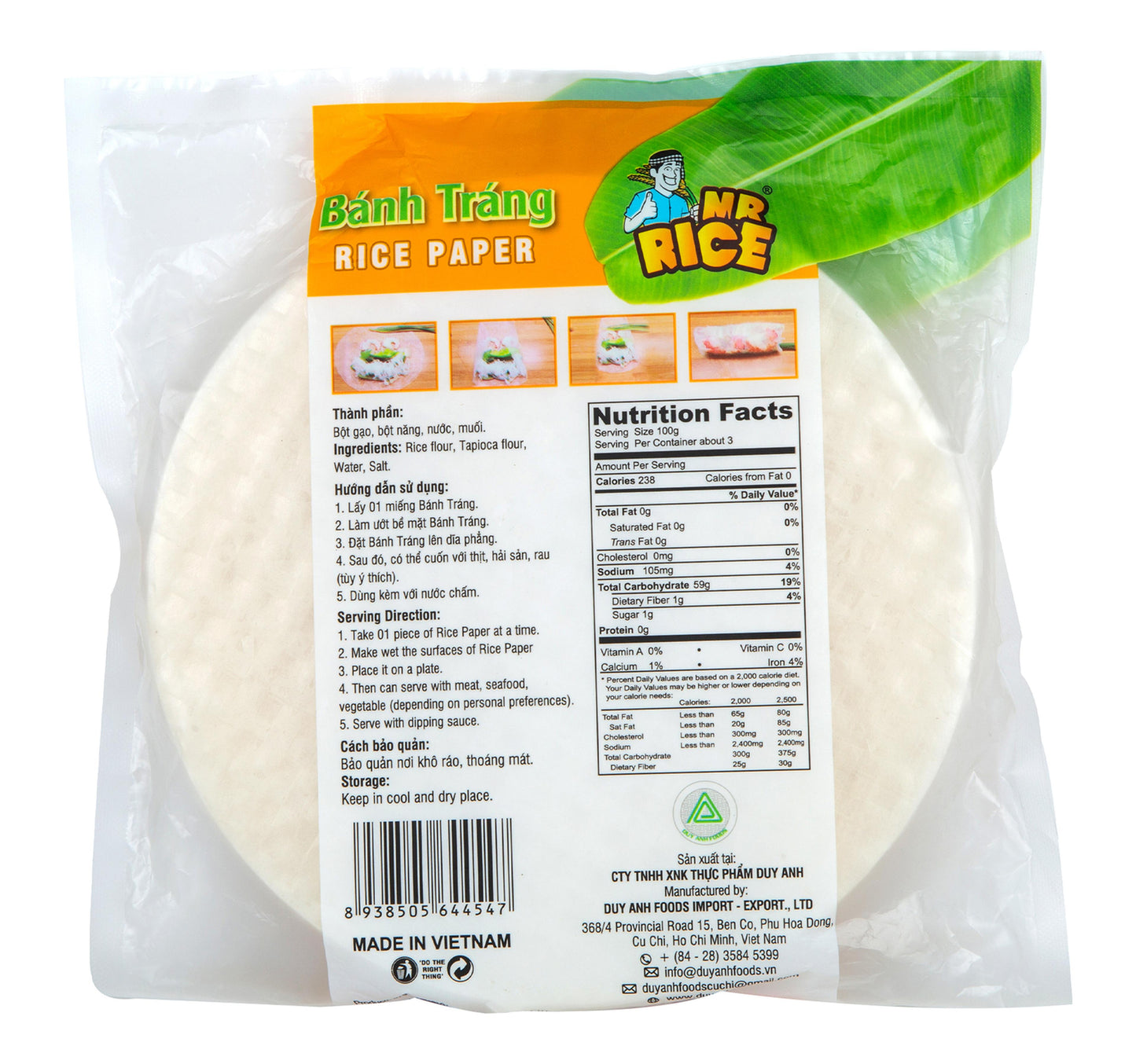 Mr Rice White Rice Paper Size 18cm 300 g