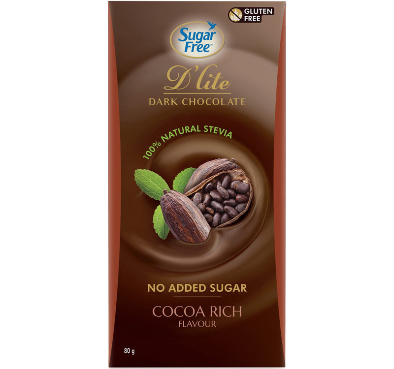 Sugar Free D'lite Cocoa Rich Dark Chocolate 80 g Lulu Hypermarket