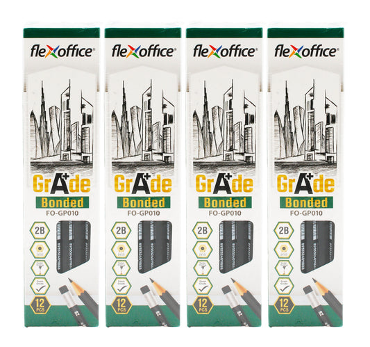 Flex Office Grade 2B Pencil Set, 4 pcs, FO-GP010