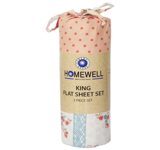 Homewell Bed Sheet 3pcs Set 240 x 260cm Microfiber Assorted
